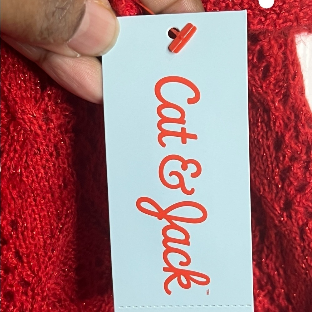 NWT - Cat & Jack Girls crochet red dress - Size 3T - Picture 6 of 8